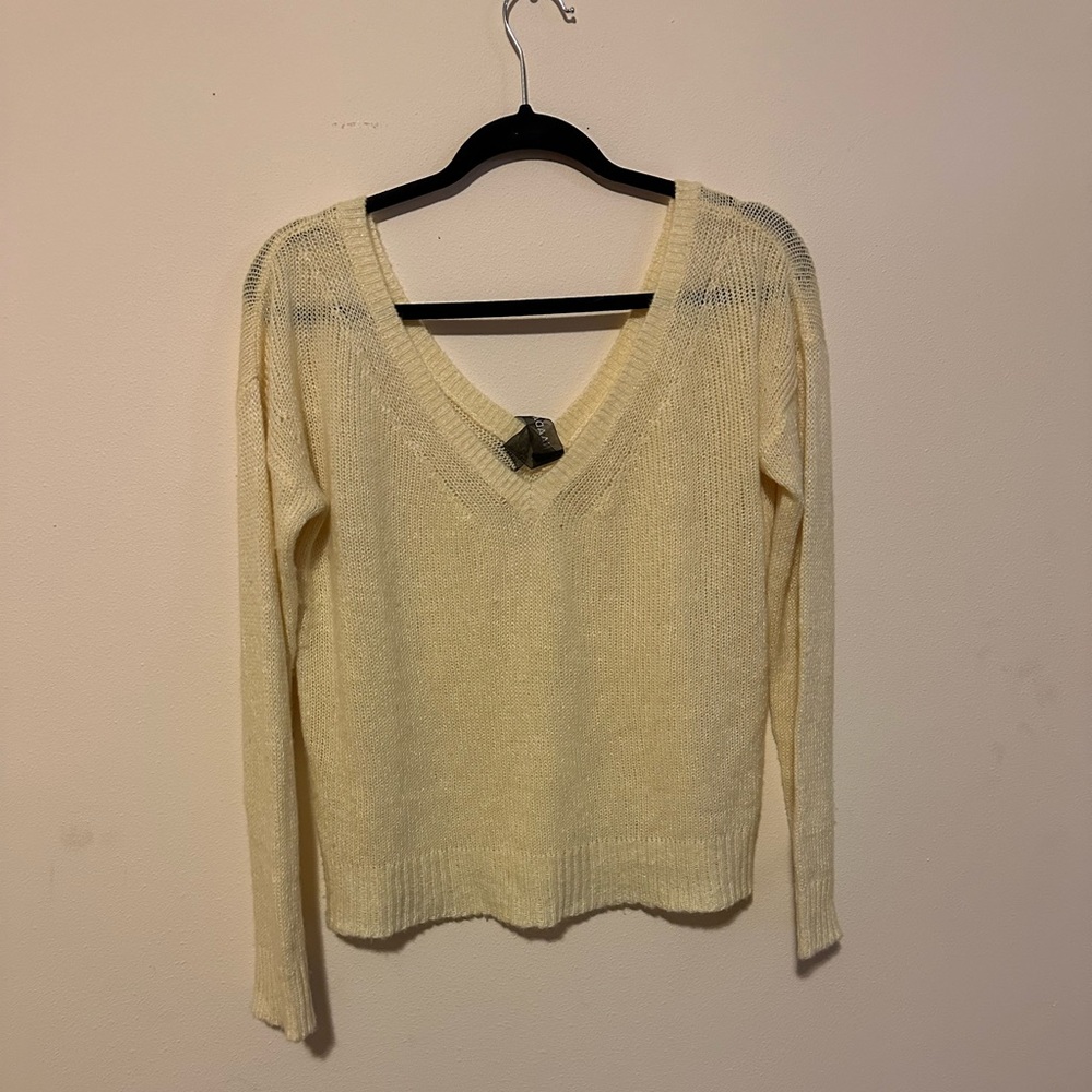 Naadam Yellow Cashmere V-Neck Sweater Size Unknown